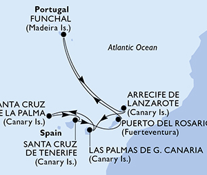 8-Tages-Kreuzfahrt: MSC Fantasia - Kanarische Inseln & Madeira ab Wien