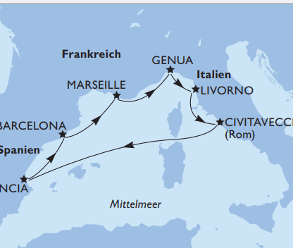 8-Tages-Schiffsreise: MSC Sinfonia – Silvesterkreuzfahrt im Mittelmeer