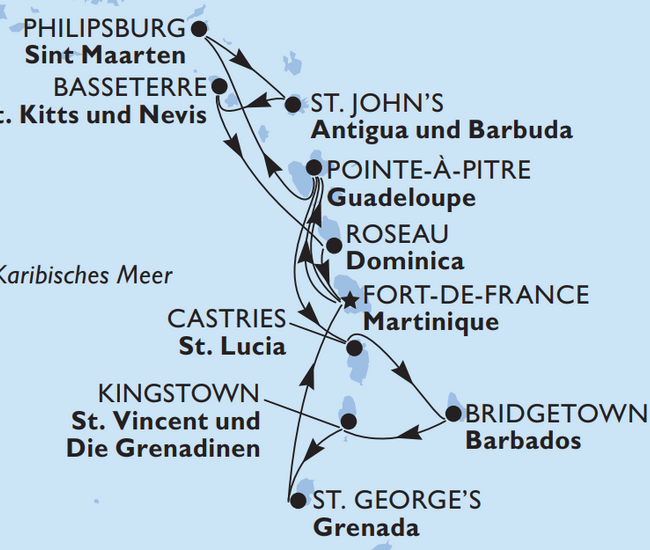 15-Tages-Schiffsreise: MSC World Europa- Silvester in der Karibik