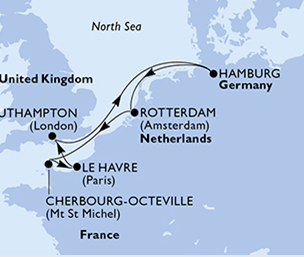 8-Tages-Kreuzfahrt: MSC Preziosa – Silvesterkreuzfahrt in der Nordsee