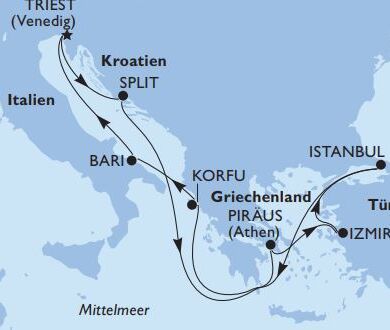 10-Tages-Schiffsreise: MSC Splendida – Zauberhaftes Mittelmeer