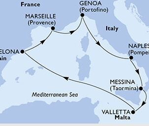 8-Tages-Schiffsreise: MSC Magnifica  schimmerndes Mittelmeer