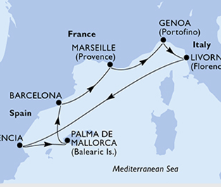 8-Tages-Schiffsreise: MSC Sinfonia – Strahlendes Mittelmeer