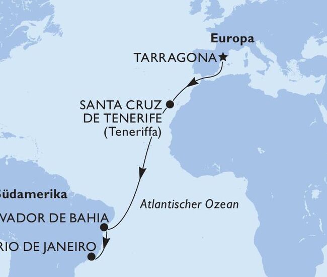 18-Tages-Schiffsreise: MSC Divina - Transatlantik